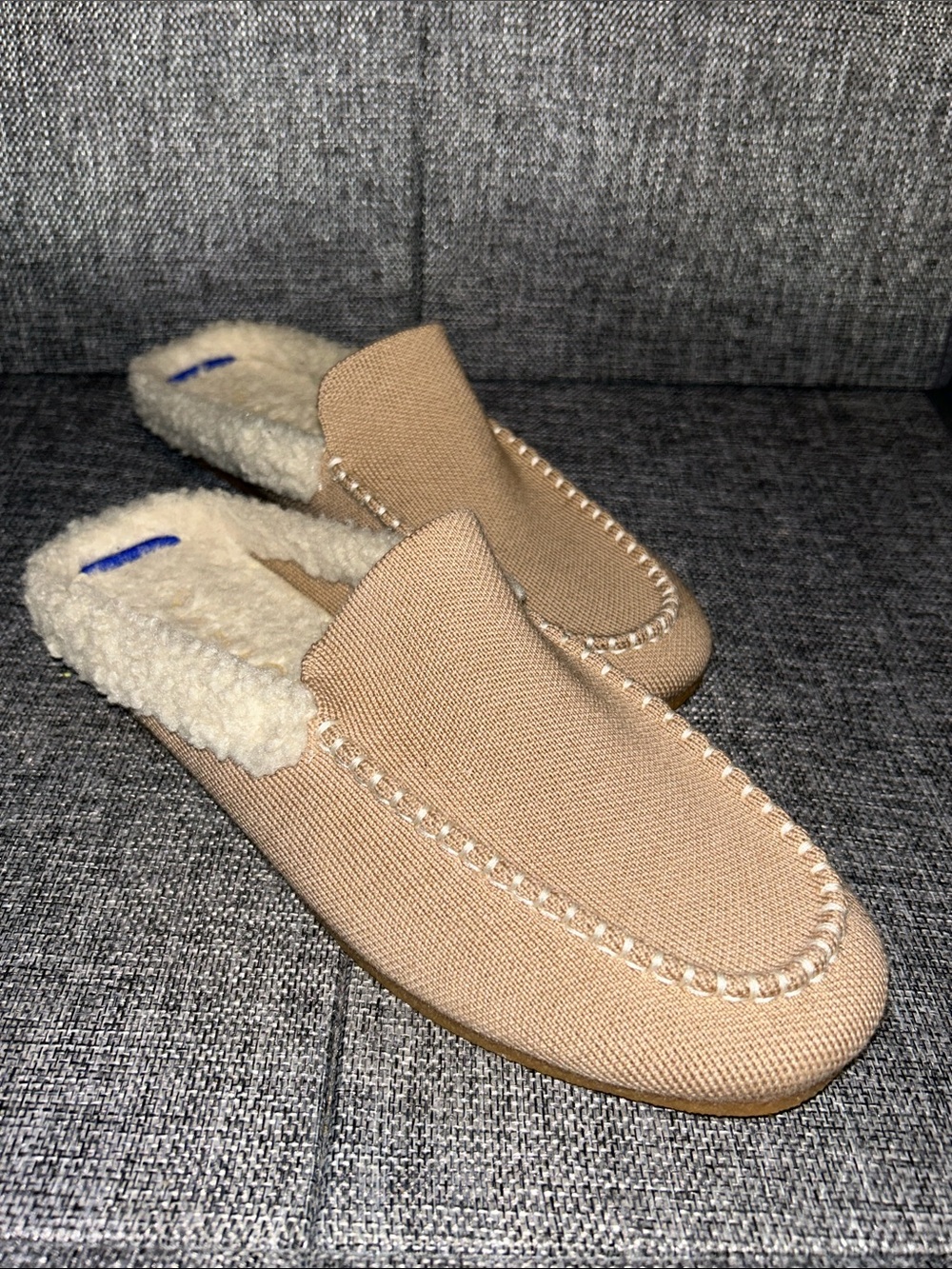 Rothy's Tan Slip-On Sherpa-Lined Slippers